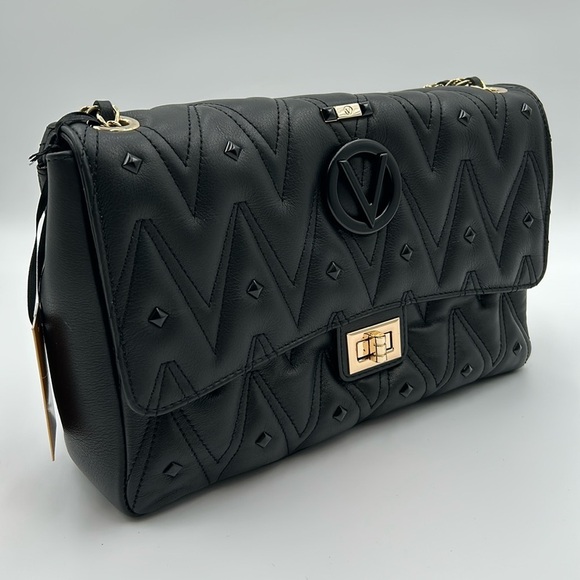 1782- Valentino By Mario Valentino Posh Diamond Black Color NWT - Picture 2 of 14